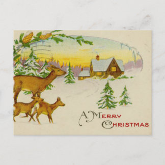 Postal Festiva Venado navideño