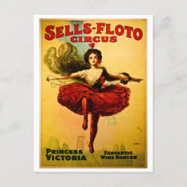 Postal Festiva Vende la princesa Victoria del circo del bailarín 