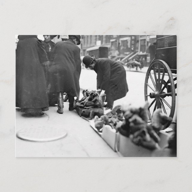 Postal Festiva Vendedor de juguetes de navidades (Anverso)