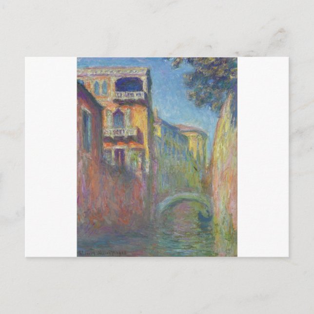 Postal Festiva Venecia, Río de Santa Salute de Claude Monet (Anverso)