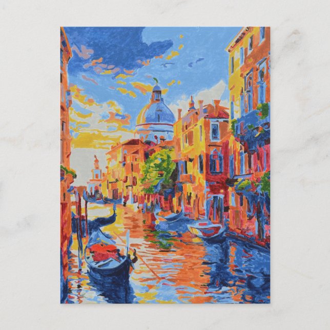 Postal Festiva Venetian Canal at Sunset  (Anverso)