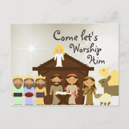 Postal Festiva Vengan A Adorar Su Natividad Navidades Postcard