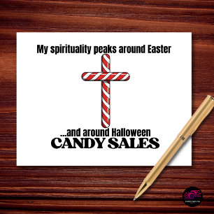 Postal Festiva Ventas de dulces de Pascua con humor sarcástico