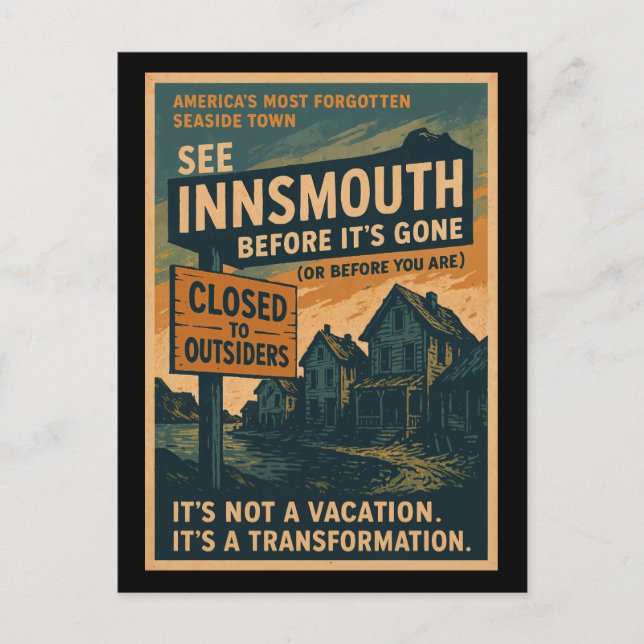 Postal Festiva Ver Innsmouth antes de que se vaya - una ciudad co (Anverso)