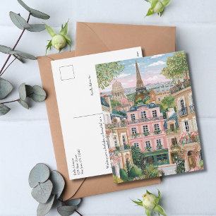 Postal Festiva Veraniego Viaje Caprichoso a París Torre Eiffel Fl