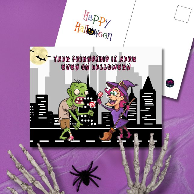 Postal Festiva Verdadera amistad en la Halloween de la ciudad (Subido por el creador)