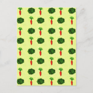 Postal Festiva Verdor Rústico Retro Vegetable Jardín acuarela