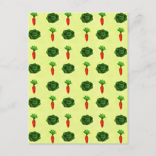 Postal Festiva Verdor Rústico Retro Vegetable Jardín acuarela (Anverso)