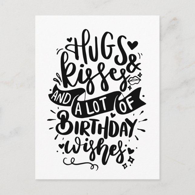 Postal Festiva Verjaardagskaart abraza besos y deseos de cumpleañ (Anverso)