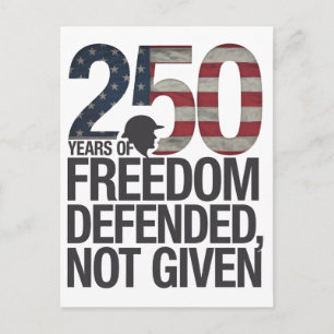 Postal Festiva Veterano de 250 años de libertad defendida no dada
