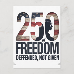 Postal Festiva Veterano del 250º de la Libertad Defendida No Otor