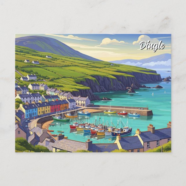 Postal Festiva Viaje de Dingle Ireland (Anverso)