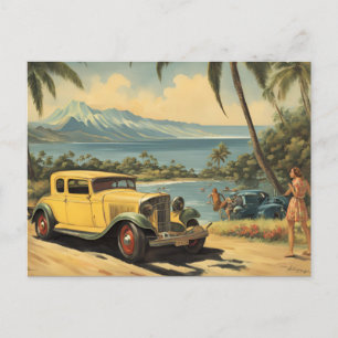 Postal Festiva Viaje de estilo vintage en Hawái Honolulu Mid-Paci