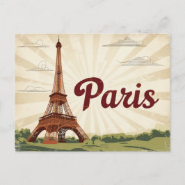 Postal Festiva Viaje de París