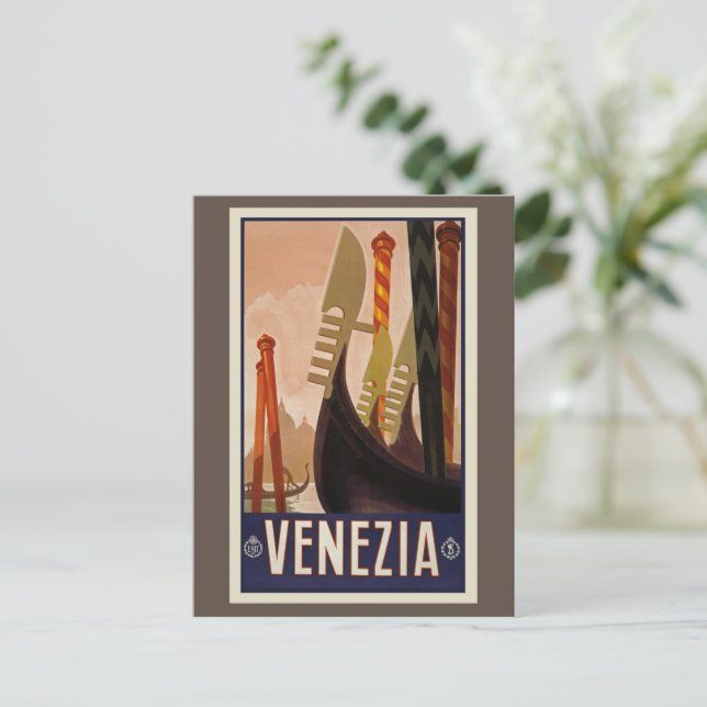 Postal Festiva Viaje de Venecia (Anverso de pie)