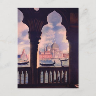 Postal Festiva Viaje de Venecia Vintage Italia