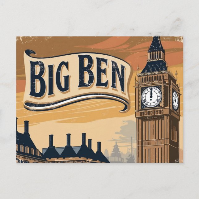Postal Festiva Viaje del Viejo Big Ben (Anverso)