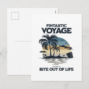 Postal Festiva Viaje Fintástico Tomando un Bocado de la Vida