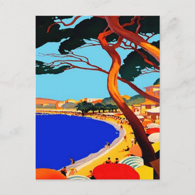 Postal Festiva Viaje francés en la Costa Azul (Anverso)