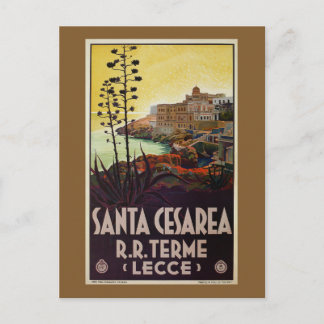 Postal Festiva Viaje italiano de época Santa Cesarea Terme Lecce