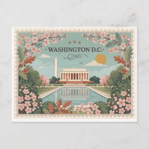 Postal Festiva Viajes antiguos a Washington DC
