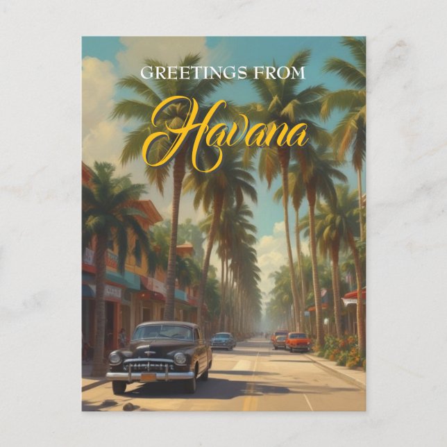 Postal Festiva Viajes de la Cuba de la Vintage - Saludos desde La (Anverso)