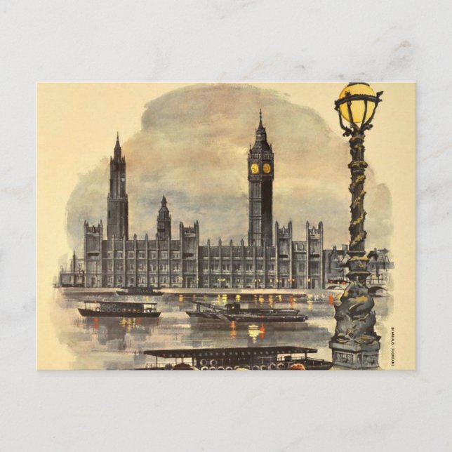 Postal Festiva Viajes por Londres Viajes por Londres Gran Parlame (Anverso)