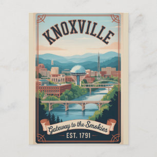 Postal Festiva Viajes Retro Knoxville Tennessee Vintage