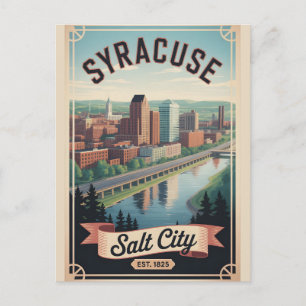 Postal Festiva Viajes Retro Vintage Syracuse Nueva York