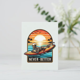 Postal Festiva Vibes de verano de Skeleton - Nunca mejor