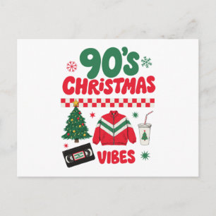 Postal Festiva Vibraciones Navideñas Retro Nostalgia de los 90 Ch