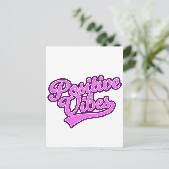 Postal Festiva Vibraciones Positivas (Anverso de pie)