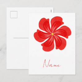 Postal Festiva Vibrant Red Petal Bloom - Minimalist Floral Art