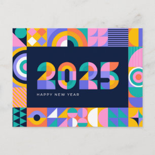 Postal Festiva Vibrante Año Nuevo 2025