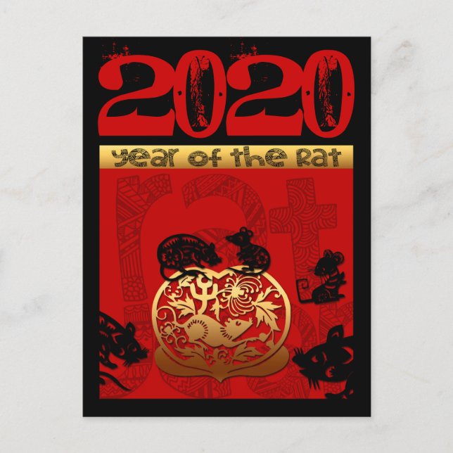 Postal Festiva Vicepresidente del Día de Aniversario Zodiaco 2020 (Anverso)