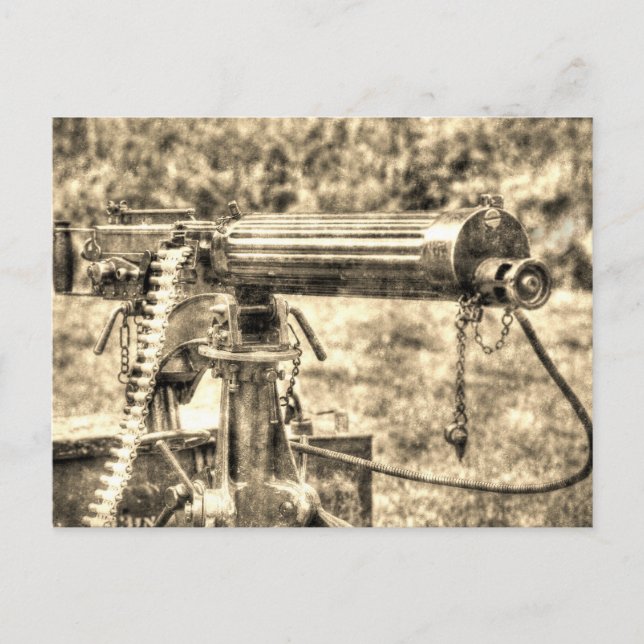Postal Festiva Vickers Machine Gun Vintage (Anverso)