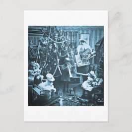 Postal Festiva Victoria Santa Vintage Stereoview Cyan