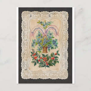 Postal Festiva Victorian Christmas New Year Greeting Card 1870