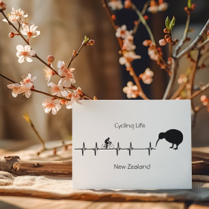 Postal Festiva Vida en bicicleta, personalizable de Nueva Zelanda