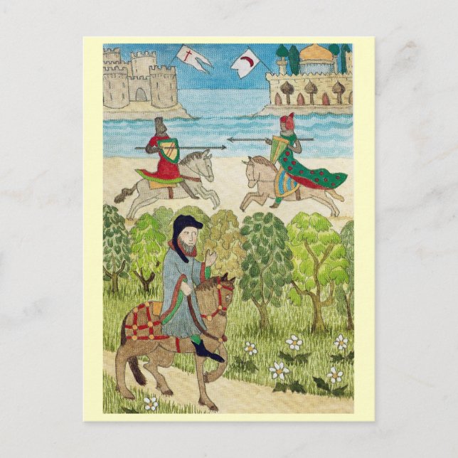 Postal Festiva Vida en feliz Inglaterra, escena a partir de la (Anverso)