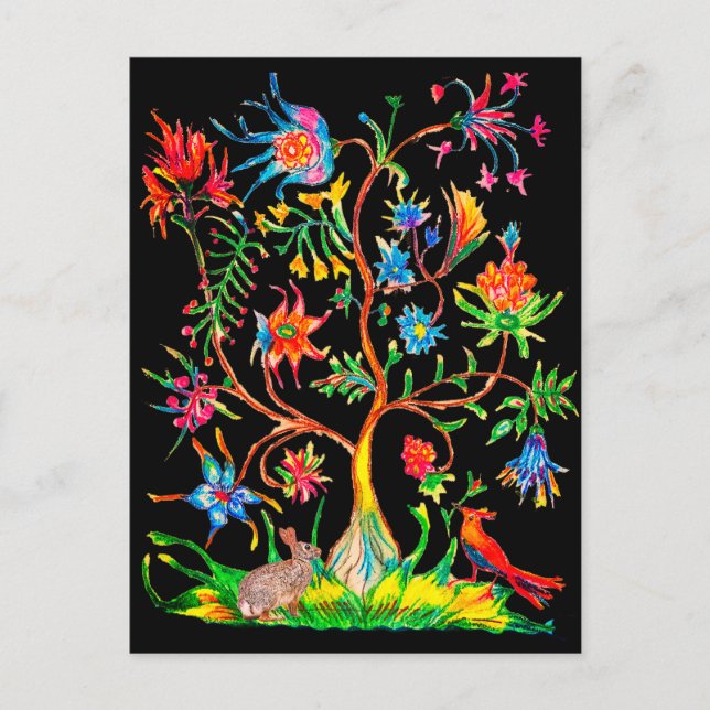 Postal Festiva Vida y fauna arbórea (Anverso)