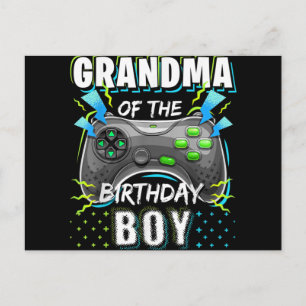 Postal Festiva Videojuego de la abuela del niño cumpleaños