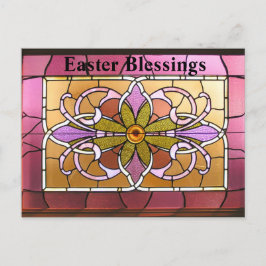 Postal Festiva Vidrio Manchado. Bendiciones de Pascua.