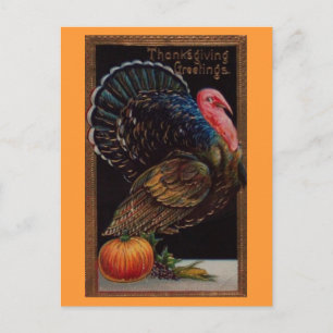 Postal Festiva Viejo Día de Acción de Gracias Turquía