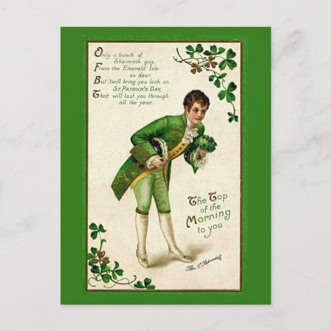 Postal Festiva Viejo Día de San Patricio (Anverso)