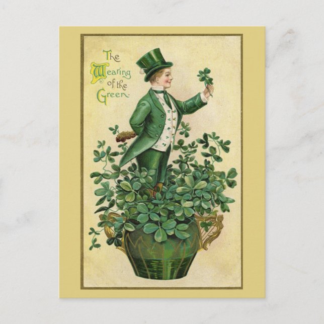 Postal Festiva Viejo Día de San Patricio (Anverso)