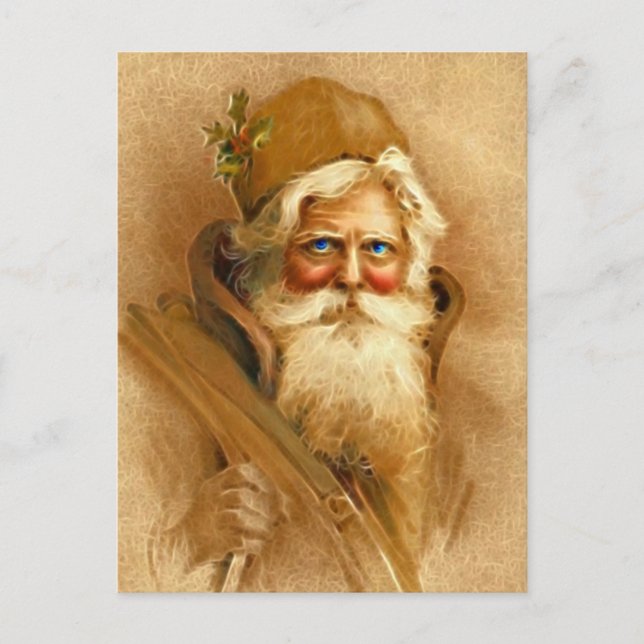 Postal Festiva Viejo Mundo Papá Noel, St. Nick del Victorian del (Anverso)