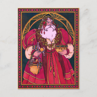 Postal Festiva Viejo Mundo Santa