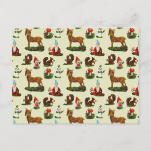 Postal Festiva Viejo venado navideño venado de Santa Snowman