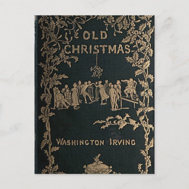 Postal Festiva Viejos Navidades - Washington Irving (Anverso)